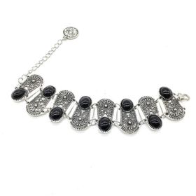 Black Onyx Gemstone Fancy Bracelet 925 Sterling Silver Jewelry Gifts for Women