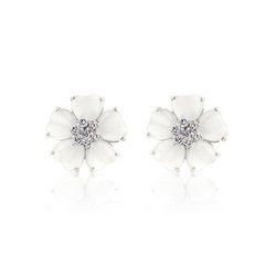 White Flower Nouveau Earrings