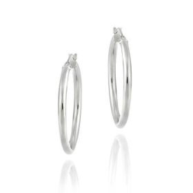 Sterling Silver 25 mm Hoop earrings