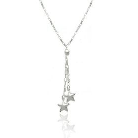 Nursery Rhyme Sterling Silver .925 Rectangle Link Disco Ball Bead Twinkle Twinkle Puffed Star Charm Lariat Necklace