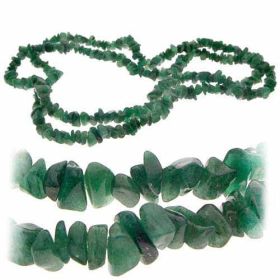 Genuine Semiprecious Aventurine Chip 35 inch Strand