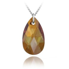 Sterling Silver Copper Swarovski Elements Teardrop Necklace