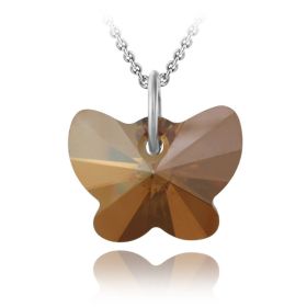 Sterling Silver Copper Swarovski Elements Butterfly Necklace