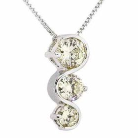 Sterling Silver Past Present and Future Light Yellow Pendant