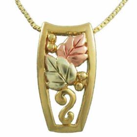 18K Gold over Sterling Silver Tri Color Leaf Necklace