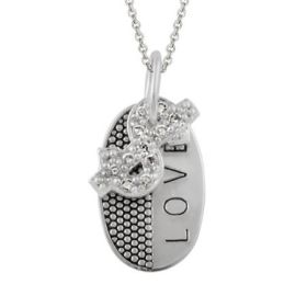 Sterling Silver CZ Love & Money Pendant