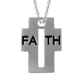 Sterling Silver Inspirational 'Faith' Cross Pendant
