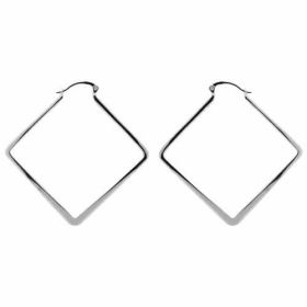 Sterling Silver Funky Geometric Hoop Earrings