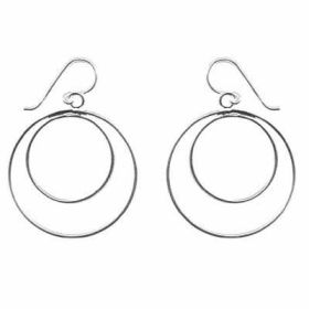 Sterling Silver Double Open Circle Earrings