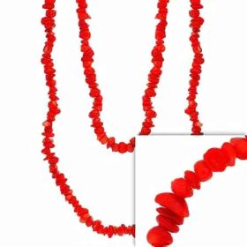 Pink Genuine Sea Bamboo Coral Chip One Strand Layer Necklace 36"
