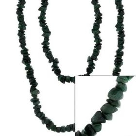 Genuine Aventurine Stone Chip One Strand Layer Necklace 36"