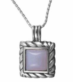 Sterling Silver Square Lace Pendant