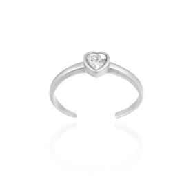 Sterling Silver CZ Heart Toe Ring