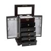 Wooden Jewelry Box Organizer Wood Cabinet 6 Layers Case with 5 Drawers- Brown