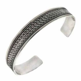 Sterling Silver Thin Braided design Bangle