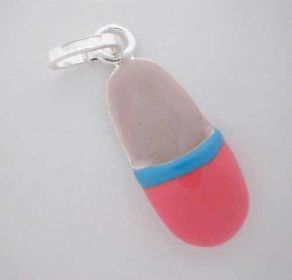 .925 Silver Enamel House * SLIPPER CHARM *