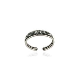 Sterling Silver Twisted Bali Bead Toe Ring