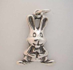 Silver *BUNNY RABBIT CHARM* animal Cute