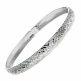 Sterling Silver Criss Cross Satin Bangle