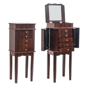 Jewelry Cabinet w/Drawers&Mirror Armoire Storage Stand Chest Organizer Christmas