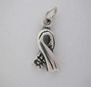 Cancer Awareness 925 Silver * RIBBON CHARM * Show SUPPORT