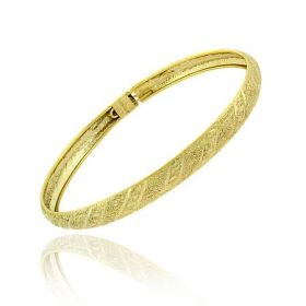 18K Gold over Sterling Silver Satin Lined Bangle Bracelet