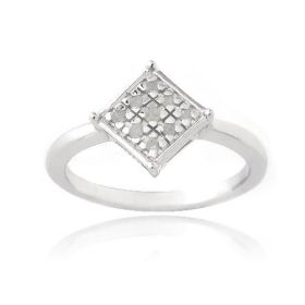 Sterling Silver 1/10ct Diamond Diamond-Shape Promise Ring