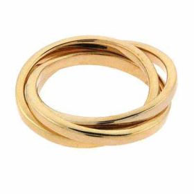 18K Gold over Sterling Silver Three Band Intertwined Ring