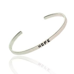Inspire Sterling Silver .925 'Hope' Word Talk Bangle