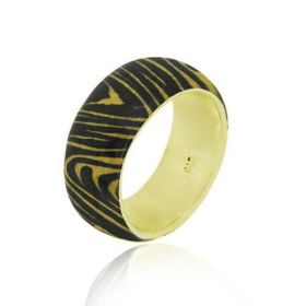 18k Gold Over Sterling Silver Enamel Tiger Print Ring