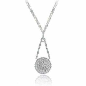 Sterling Silver Simulated Diamond CZ Circle Necklace