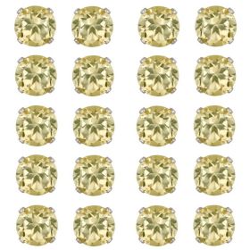 Sterling Silver 8ct Citrine 5mm Stud Earrings, Set of 10