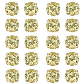 Sterling Silver 8ct Citrine 5mm Stud Earrings, Set of 10