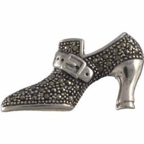 Sterling Silver Marcasite Fairy Tale Shoe Pin