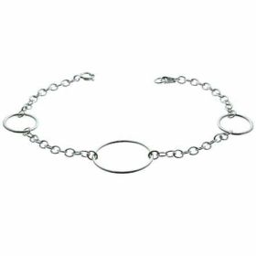 Sterling Silver rolo link chain Hoop Bracelet