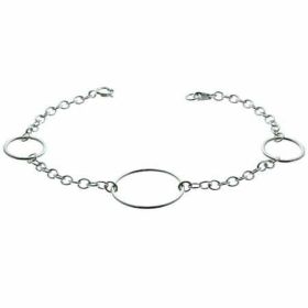 Sterling Silver rolo link chain Hoop Bracelet