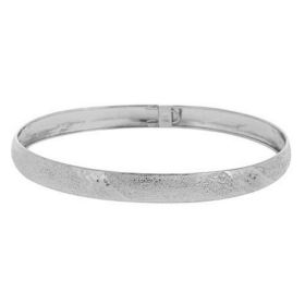 Sterling Silver Diamond Cut Satin Flex Bangle