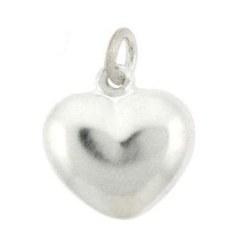 Sterling Silver Puffed * HEART CHARM * Pretty