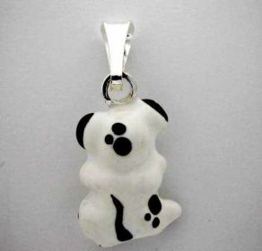 Silver Enamel * DALMATION PUPPY CHARM * ITALY