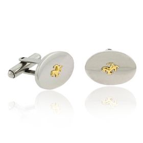 Genuine 18K Gold horse Stainless Steel Cuff Links
