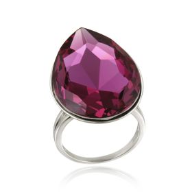 Swarovski Elements Fuchsia Teardrop Fashion Ring