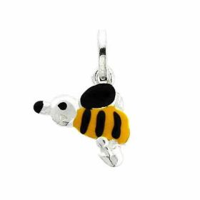Sterling Silver Enamel Black and Yellow Bee Charm