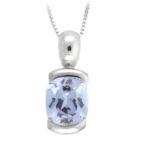 Sterling Silver Lavender Cubic Zirconia Pendant