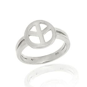 Sterling Silver Peace Sign Ring