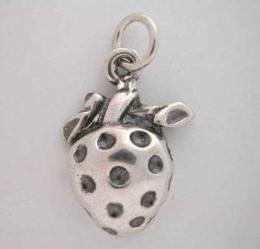 Silver STRAWBERRY CHARM charms Cute