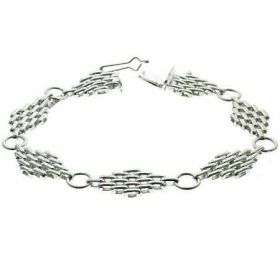 Sterling Silver Hoops Link Bracelet