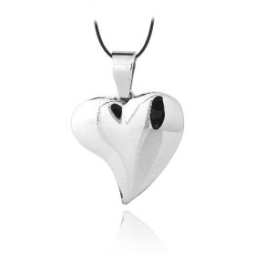 Stainless Steel Curvy Heart Necklace