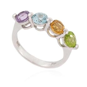 Sterling Silver Multi Gemstone Ring