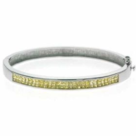 Sterling Silver Yellow cz Bangle