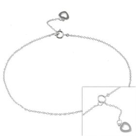 Sterling Silver Open Heart Anklet